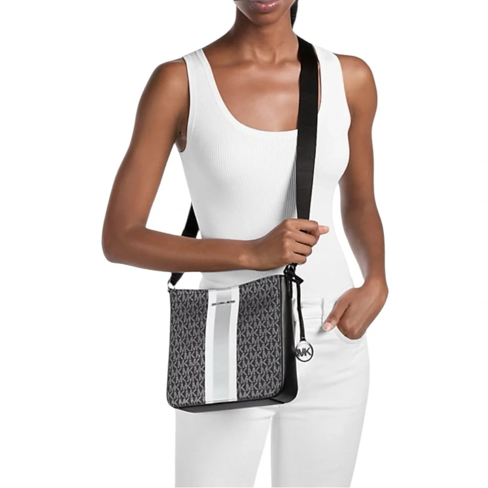 Michael Kors Jet Set Small Signature Logo Stripe Crossbody Bag - Picture 3 of 3